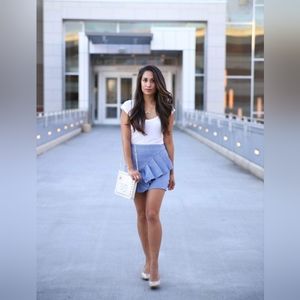Top Shop Blue Gingham Mini Skirt
